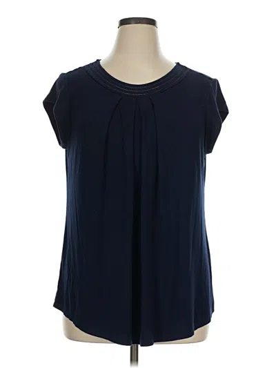 Pre-owned Daniel Rainn Short Sleeve Blouse In Blue