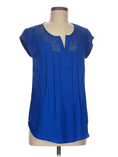 Pre-owned Daniel Rainn Short Sleeve Blouse In Blue
