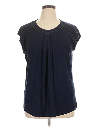 Pre-owned Daniel Rainn Short Sleeve Blouse In Blue
