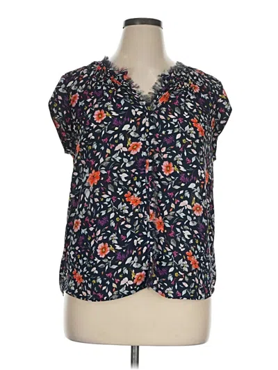 Pre-owned Daniel Rainn Short Sleeve Blouse In Blue