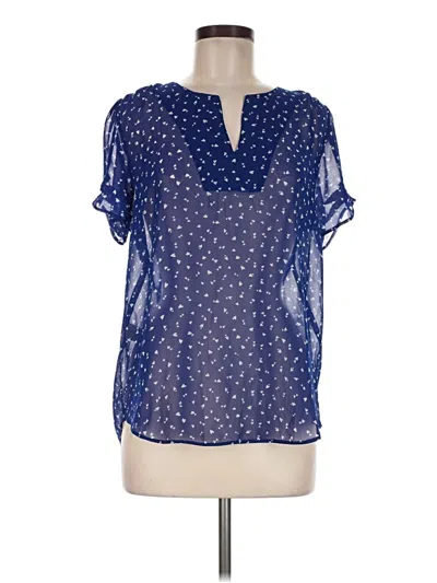 Pre-owned Daniel Rainn Short Sleeve Blouse In Blue