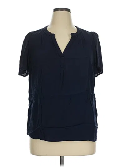 Pre-owned Daniel Rainn Short Sleeve Blouse In Blue