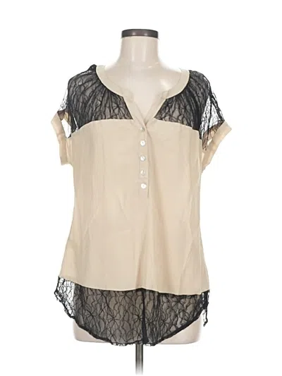 Pre-owned Daniel Rainn Short Sleeve Blouse In Brown