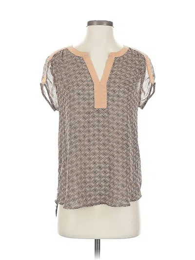 Pre-owned Daniel Rainn Short Sleeve Blouse In Brown