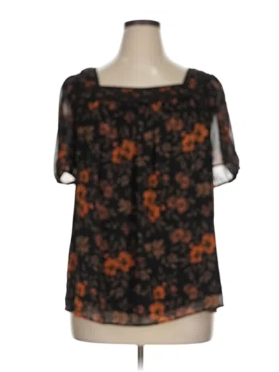 Pre-owned Daniel Rainn Short Sleeve Blouse In Brown