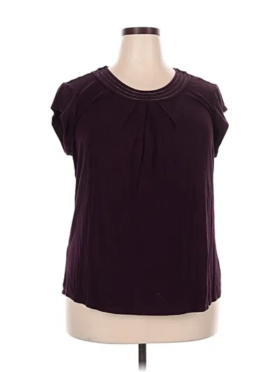 Pre-owned Daniel Rainn Short Sleeve Blouse In Burgundy