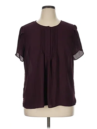 Pre-owned Daniel Rainn Short Sleeve Blouse In Burgundy