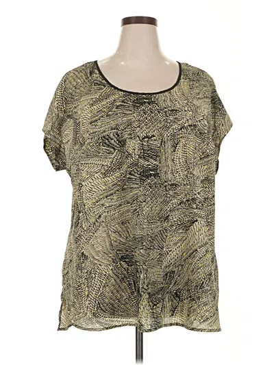 Pre-owned Daniel Rainn Short Sleeve Blouse In Gold