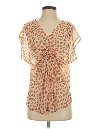Pre-owned Daniel Rainn Short Sleeve Blouse In Gold