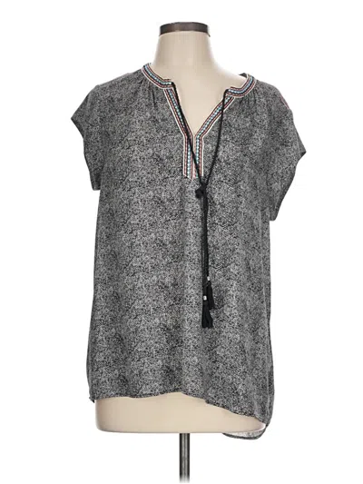 Pre-owned Daniel Rainn Short Sleeve Blouse In Gray