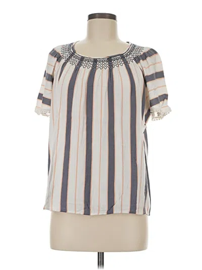 Pre-owned Daniel Rainn Short Sleeve Blouse In Gray