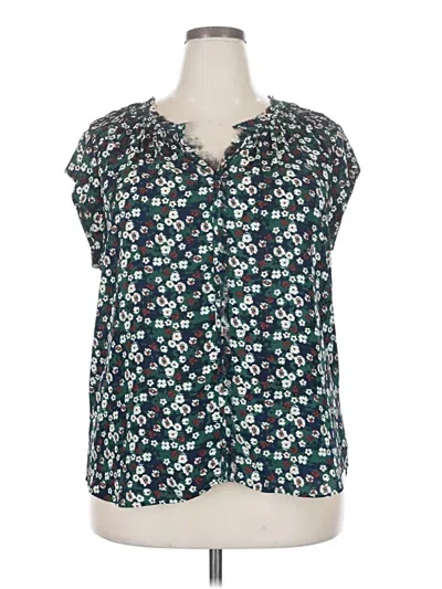 Pre-owned Daniel Rainn Short Sleeve Blouse In Green