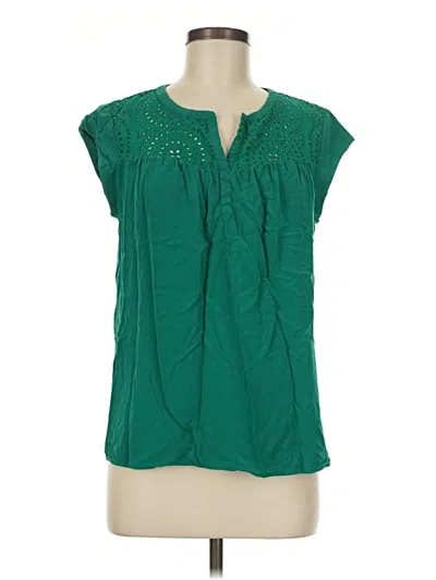 Pre-owned Daniel Rainn Short Sleeve Blouse In Green
