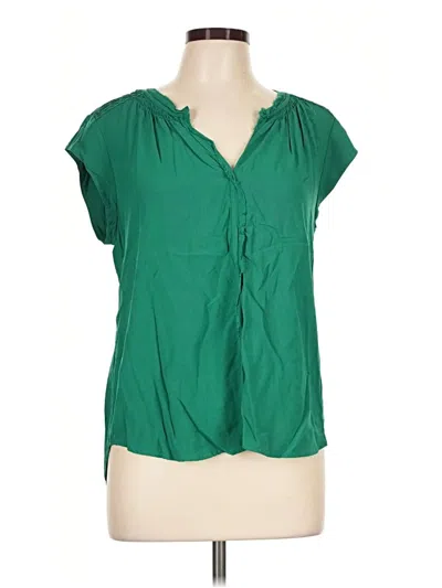 Pre-owned Daniel Rainn Short Sleeve Blouse In Green