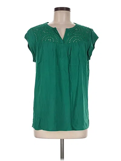 Pre-owned Daniel Rainn Short Sleeve Blouse In Green