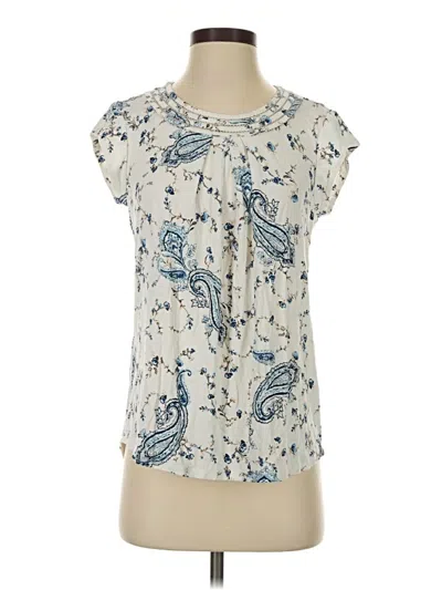 Pre-owned Daniel Rainn Short Sleeve Blouse In Ivory