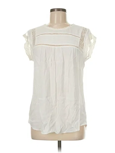 Pre-owned Daniel Rainn Short Sleeve Blouse In Ivory