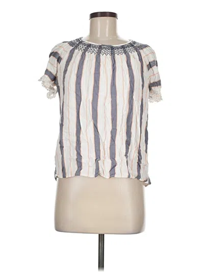 Pre-owned Daniel Rainn Short Sleeve Blouse In Ivory
