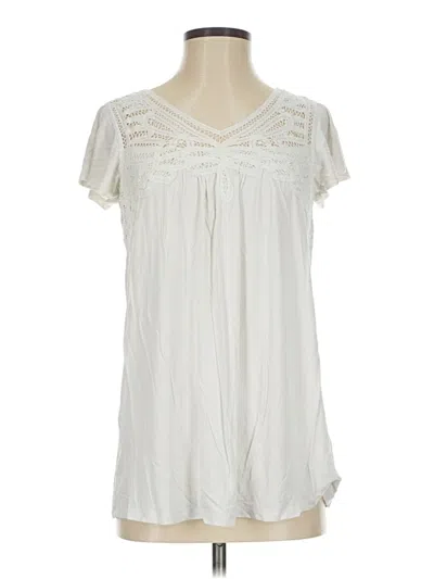 Pre-owned Daniel Rainn Short Sleeve Blouse In Ivory