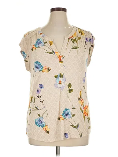 Pre-owned Daniel Rainn Short Sleeve Blouse In Ivory
