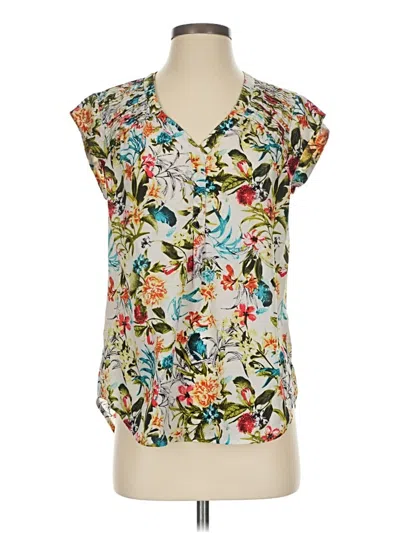 Pre-owned Daniel Rainn Short Sleeve Blouse In Ivory