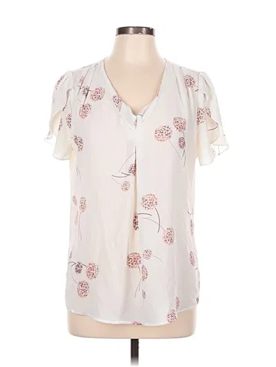 Pre-owned Daniel Rainn Short Sleeve Blouse In Ivory