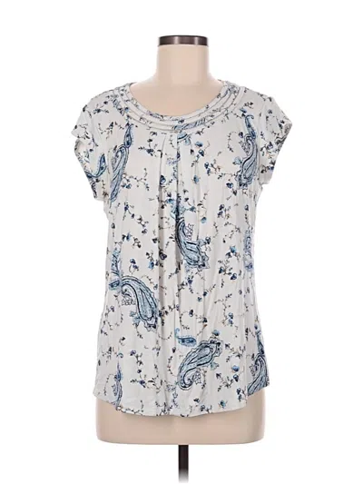 Pre-owned Daniel Rainn Short Sleeve Blouse In Ivory