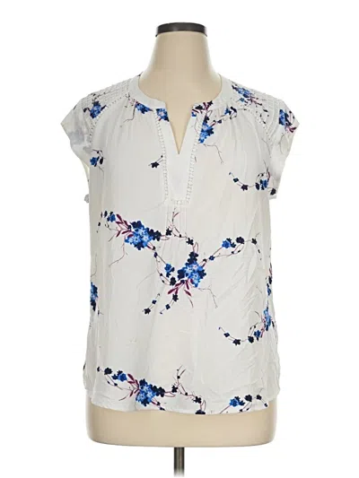 Pre-owned Daniel Rainn Short Sleeve Blouse In Ivory