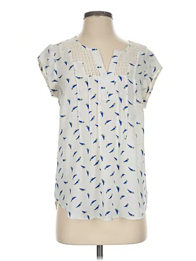 Pre-owned Daniel Rainn Short Sleeve Blouse In Ivory