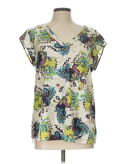 Pre-owned Daniel Rainn Short Sleeve Blouse In Ivory