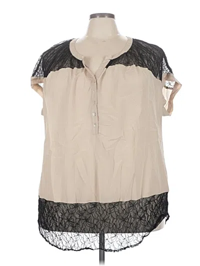 Pre-owned Daniel Rainn Short Sleeve Blouse In Ivory
