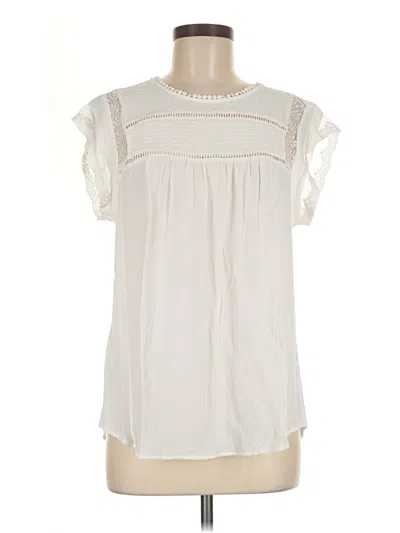Pre-owned Daniel Rainn Short Sleeve Blouse In Ivory