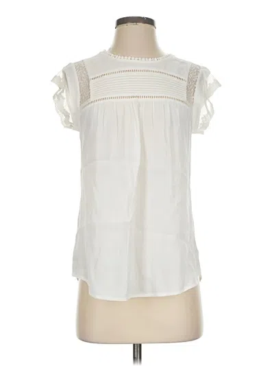 Pre-owned Daniel Rainn Short Sleeve Blouse In Ivory