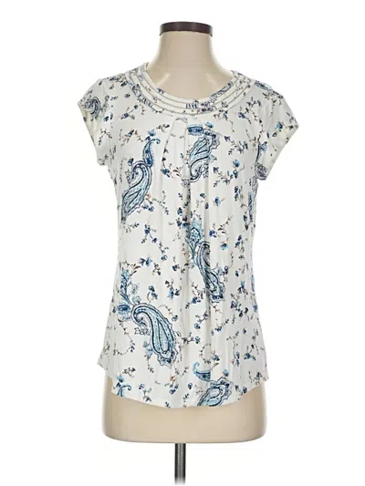 Pre-owned Daniel Rainn Short Sleeve Blouse In Ivory