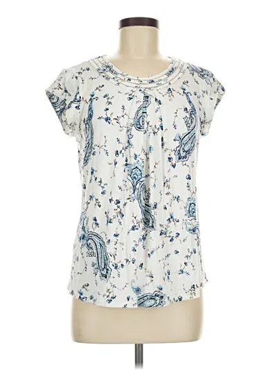 Pre-owned Daniel Rainn Short Sleeve Blouse In Ivory