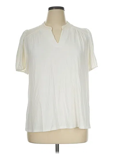 Pre-owned Daniel Rainn Short Sleeve Blouse In Ivory
