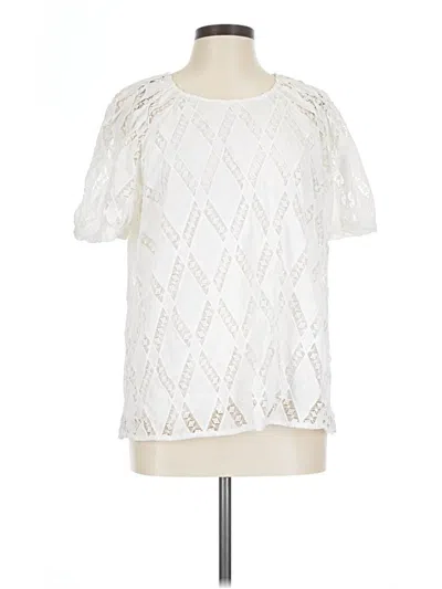 Pre-owned Daniel Rainn Short Sleeve Blouse In Ivory