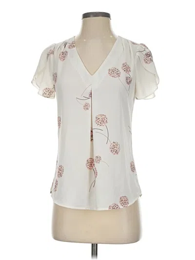 Pre-owned Daniel Rainn Short Sleeve Blouse In Ivory