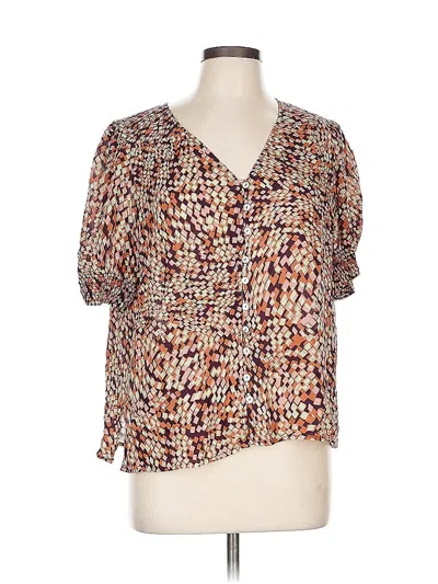 Pre-owned Daniel Rainn Short Sleeve Blouse In Orange
