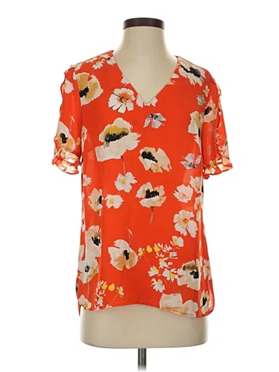 Pre-owned Daniel Rainn Short Sleeve Blouse In Orange
