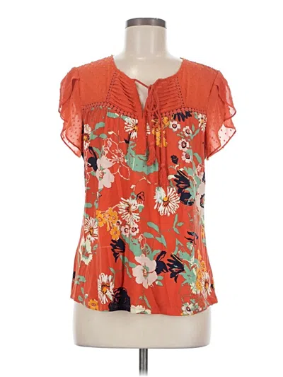 Pre-owned Daniel Rainn Short Sleeve Blouse In Orange
