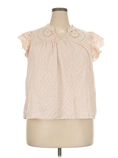 Pre-owned Daniel Rainn Short Sleeve Blouse In Pink