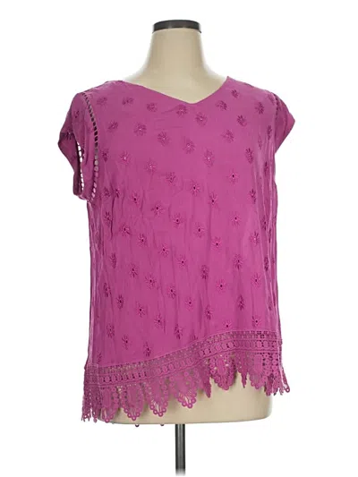 Pre-owned Daniel Rainn Short Sleeve Blouse In Pink