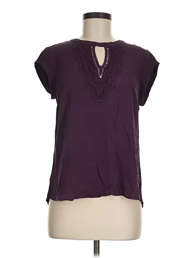 Pre-owned Daniel Rainn Short Sleeve Blouse In Purple
