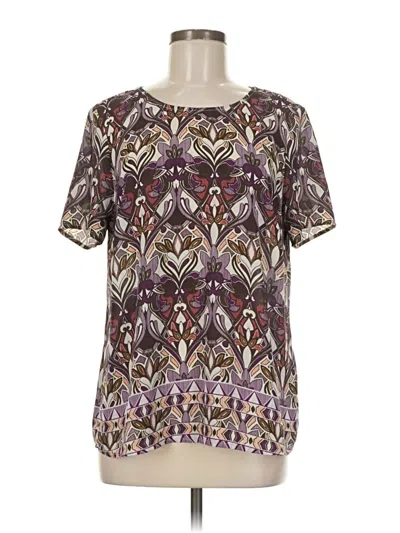Pre-owned Daniel Rainn Short Sleeve Blouse In Purple