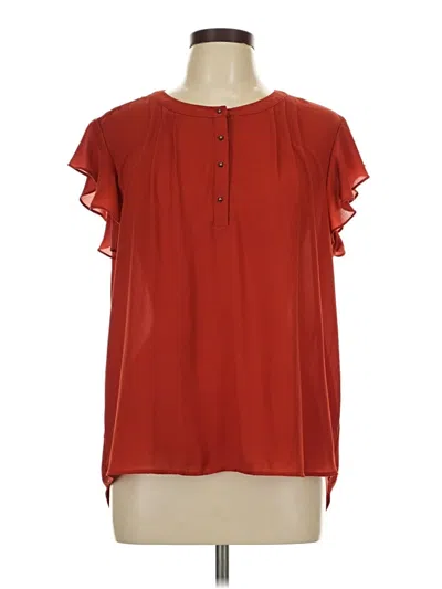 Pre-owned Daniel Rainn Short Sleeve Blouse In Red
