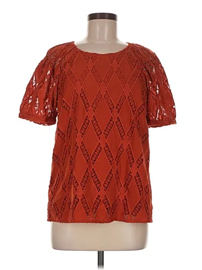 Pre-owned Daniel Rainn Short Sleeve Blouse In Red