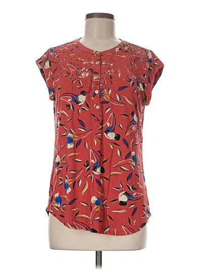 Pre-owned Daniel Rainn Short Sleeve Blouse In Red