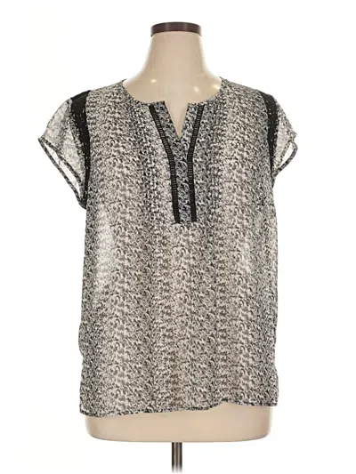 Pre-owned Daniel Rainn Short Sleeve Blouse In Silver