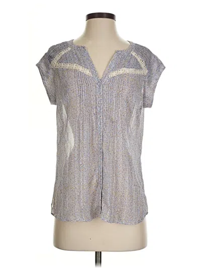 Pre-owned Daniel Rainn Short Sleeve Blouse In Silver